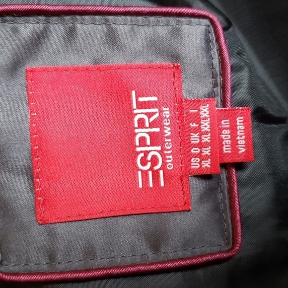 Esprit Button-Up Belted Trench Coat Dark Gray - Size XL - Picture 7 of 11